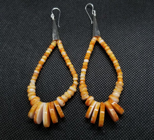 Silver Orange Spiny Oyster Earing Sterling Silver Dangle earrings