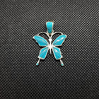 Silver Butterfly Kingman Turquoise Sterling Silver Pendant Necklace