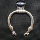 Navajo Black Onyx Naja Pendant Necklace Sterling Silver