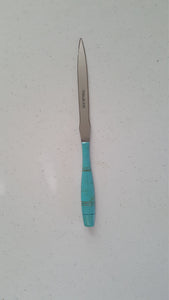 Stainless Steel Kingman Turquoise Letter Opener One Sided Blade