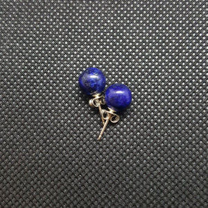 Lapis sterling silver 8mm stud earrings