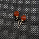 Spessartite Garnet sterling silver 6mm stud earrings