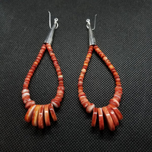 Silver Red Spiny Oyster Earing Sterling Silver dangle earrings