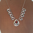 Silver Navajo Orange Coral Necklace and Earing Pack Sterling Silver