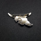 VINTAGE Silver Navajo Ox Skull Broches Sterling SIlver