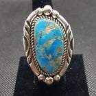 Natural Kingman Turquoise twist and petite design Ring Sterling Silver