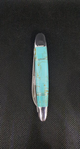 Stainless Steel Kingman Turquoise Three Bladed Knife