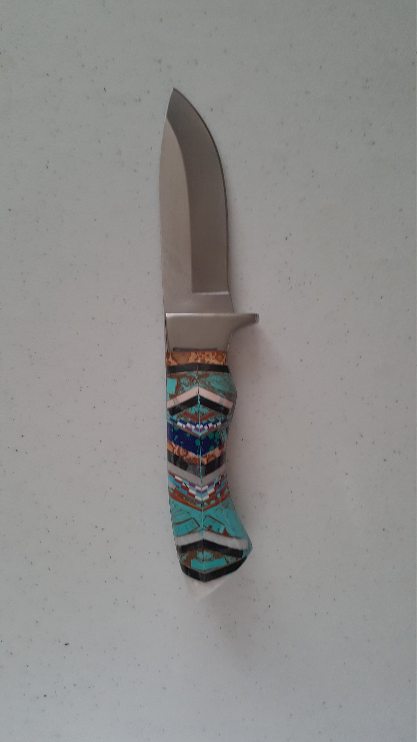 Stainless Steel Multi Stone Inlay Knife Sterling Silver