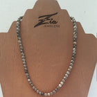 Silver Agate Beaded Necklace Sterling Silver